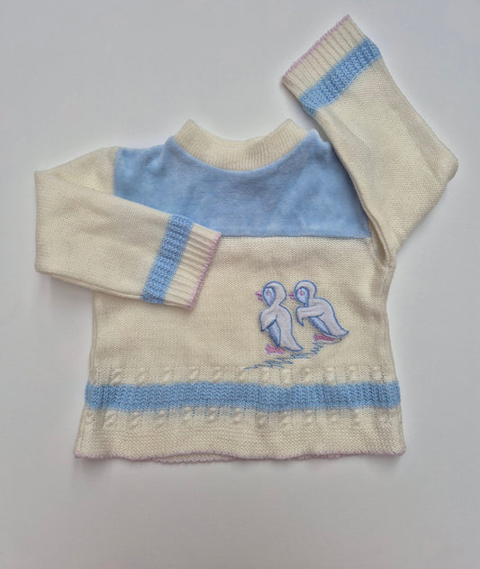 Gebreide trui met pinguïns – maat 74 | 6 - 9 maanden