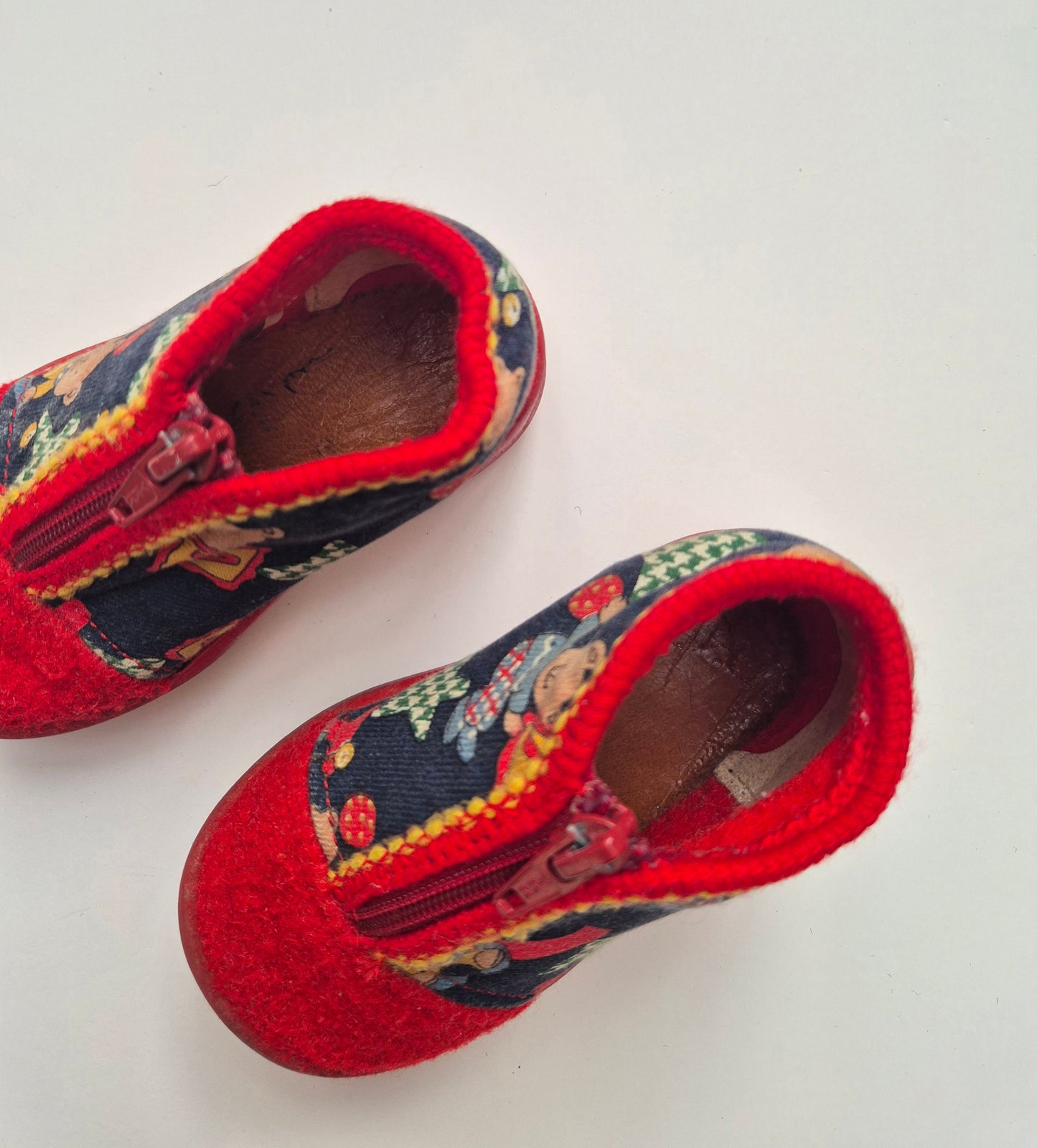 Rood-blauwe sloffen/pantoffels met beertjes – maat 21