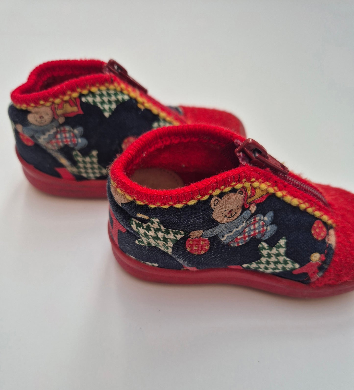 Rood-blauwe sloffen/pantoffels met beertjes – maat 21