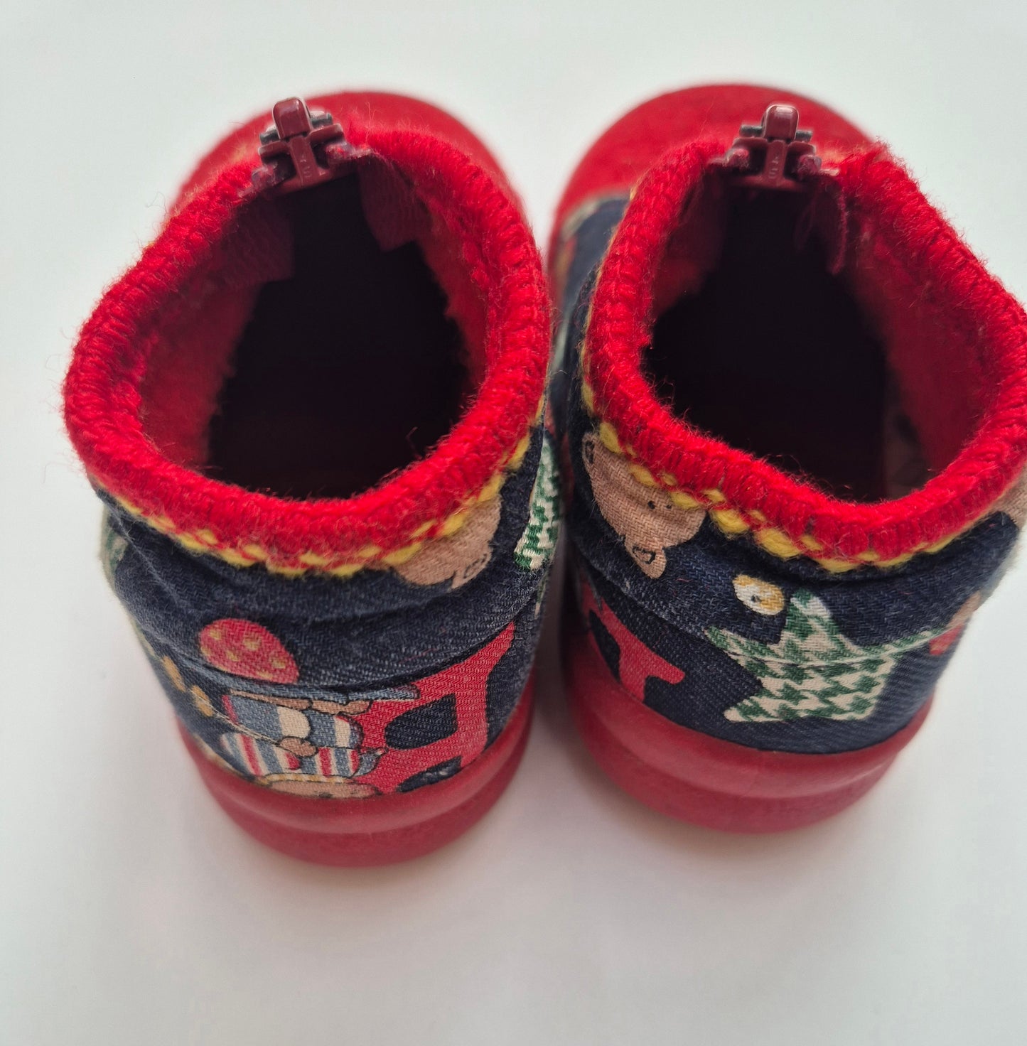 Rood-blauwe sloffen/pantoffels met beertjes – maat 21