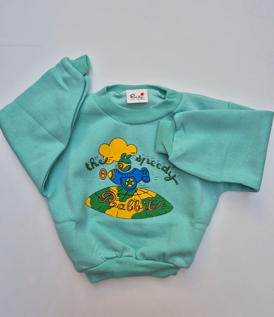 Mintgroene trui The Speedy Rabbit – maat 86 | 12 – 18 maanden