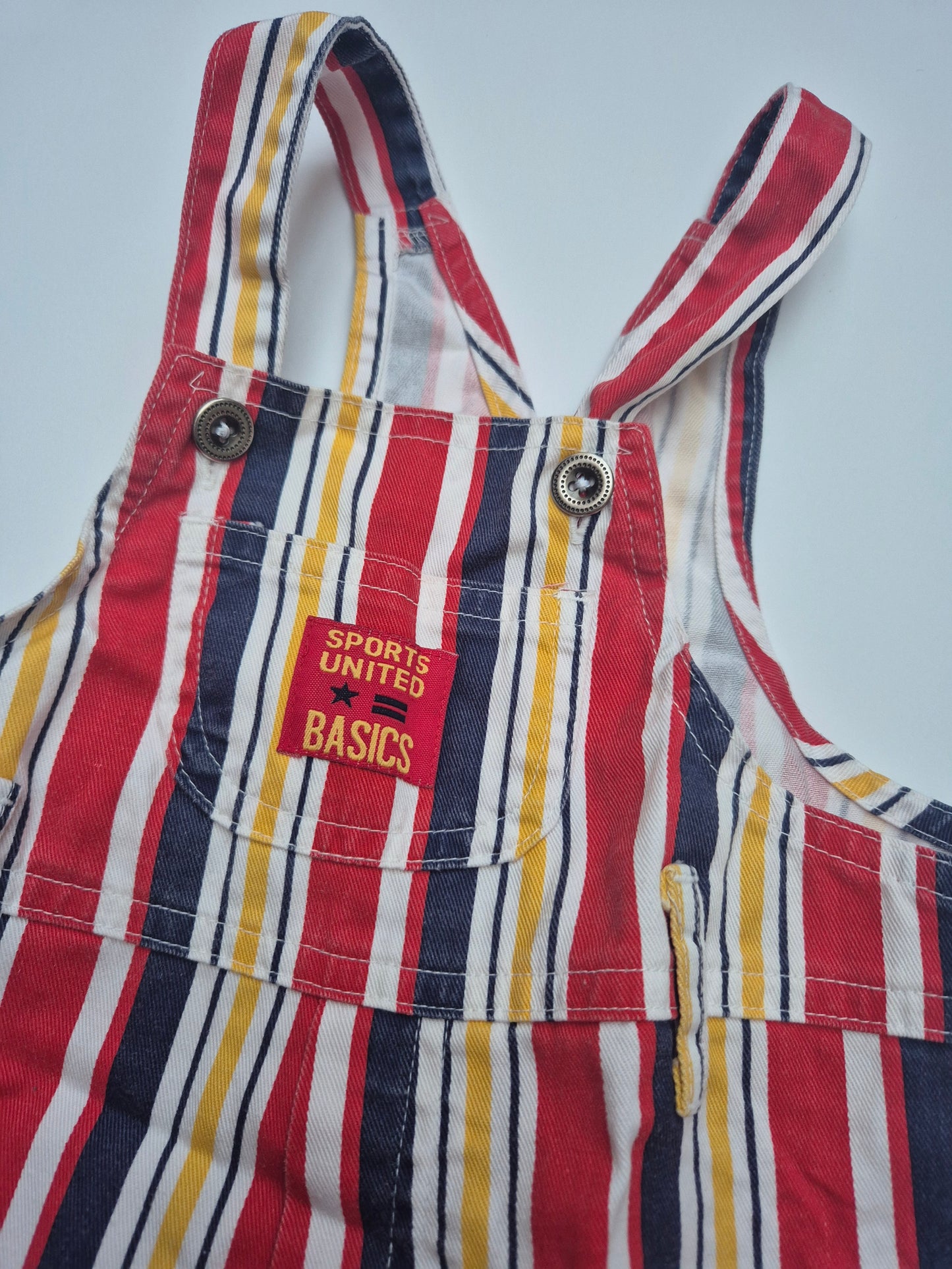 Gestreepte tuinbroek shorts – maat 80 | 9 - 12 maanden