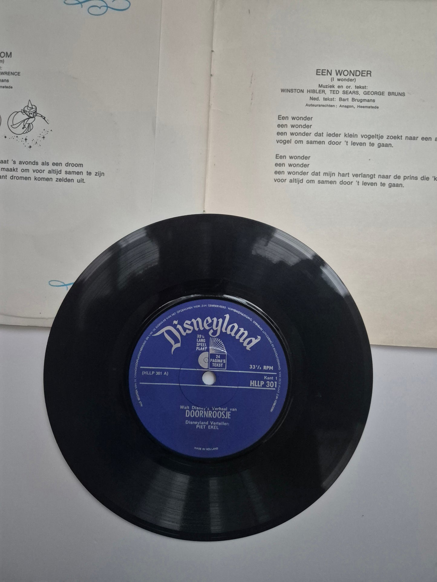 Disney singel LP + boekje Doornroosje uit 1968