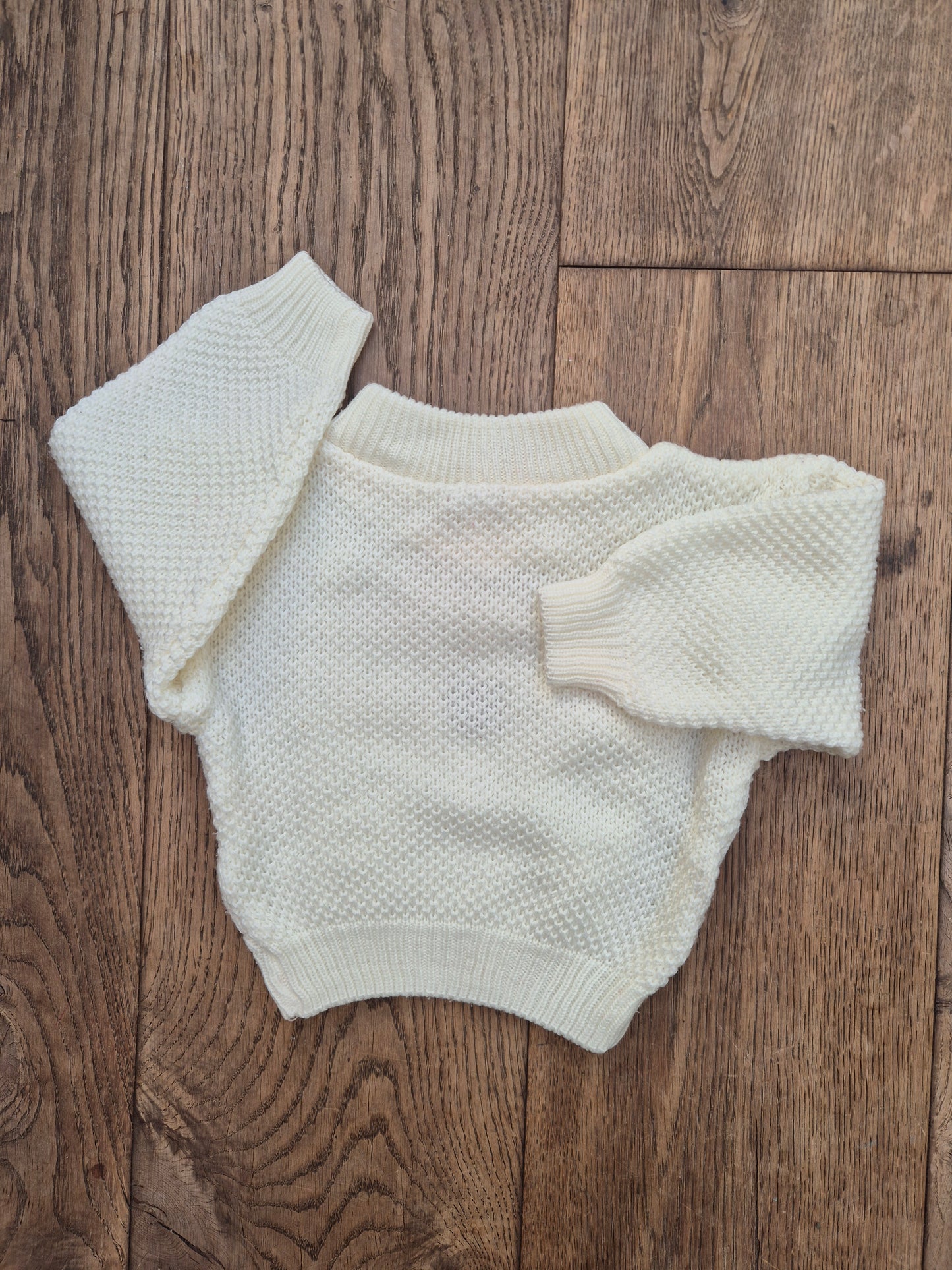 Witte kabeltrui - maat 80 | 9 - 12 maanden