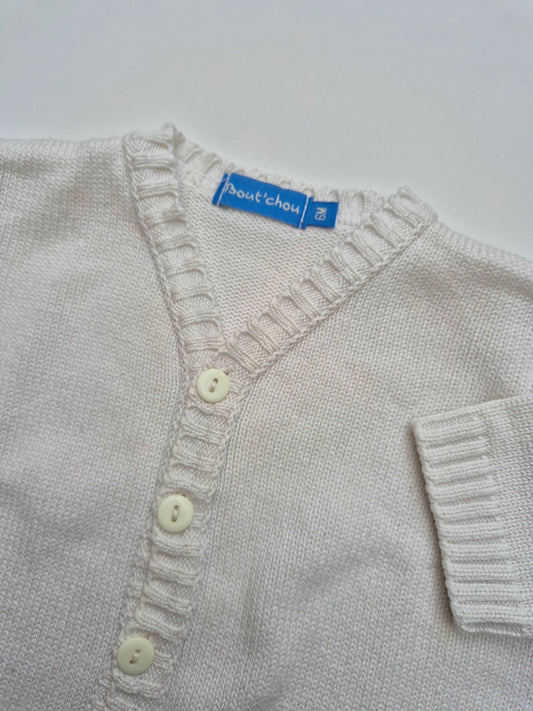 Wit vestje gebreid – maat 68 | 3 - 6 maanden