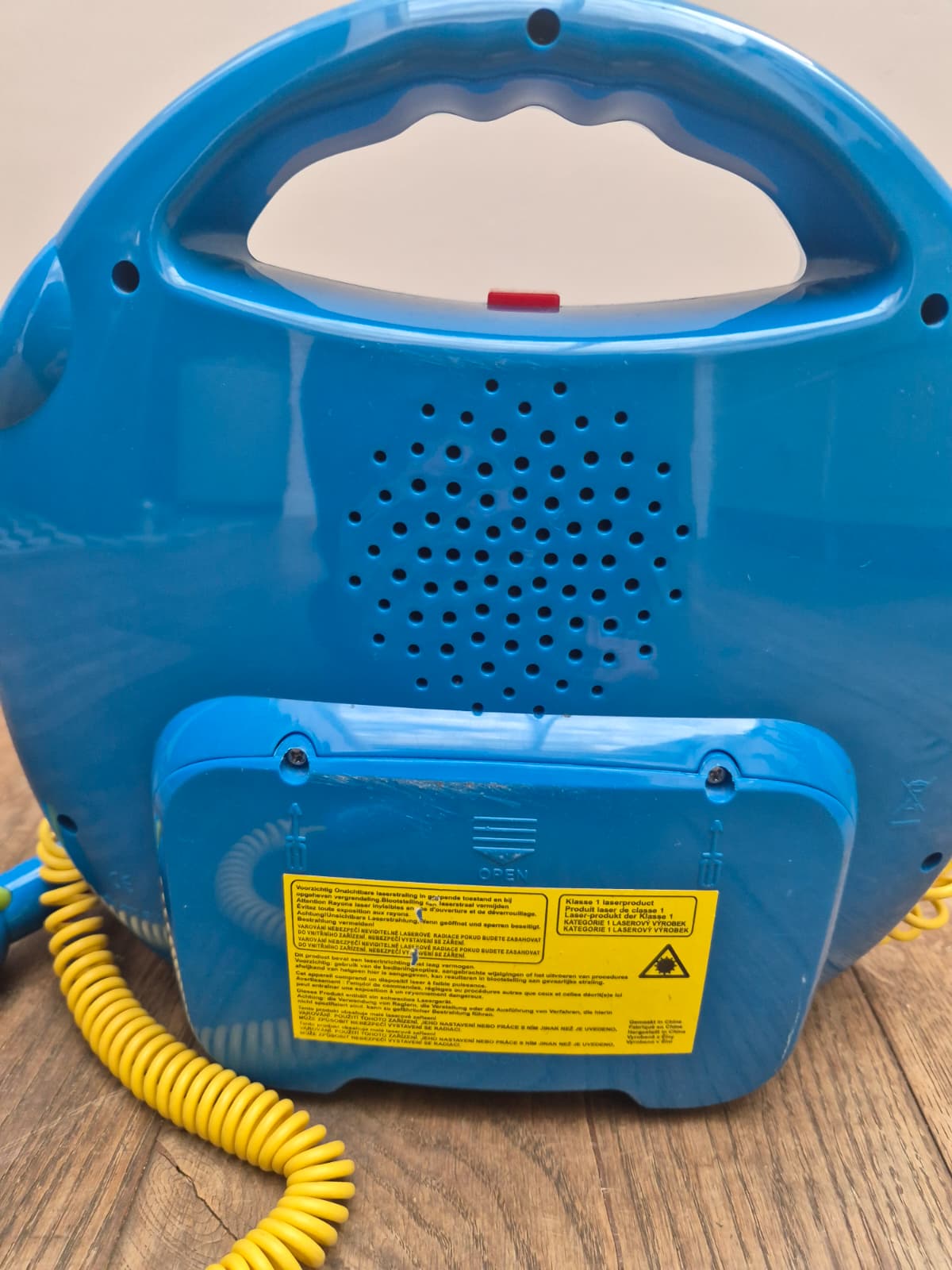 Blauwe karaoke CD-speler – met microfoons