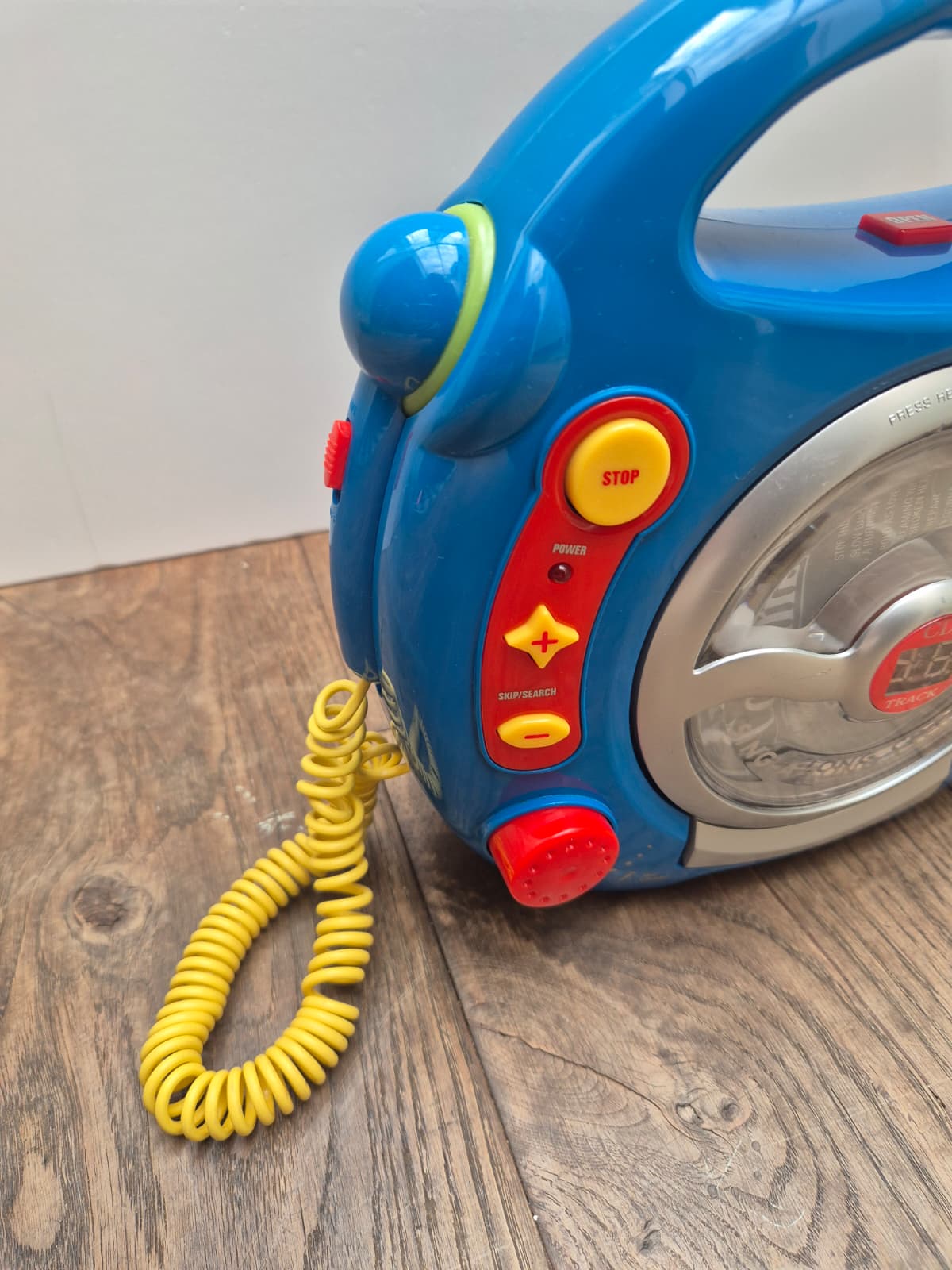 Blauwe karaoke CD-speler – met microfoons