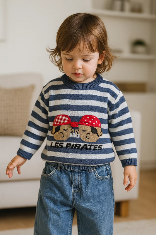 Gestreepte piratentrui – maat 104 | 3 - 4 jaar