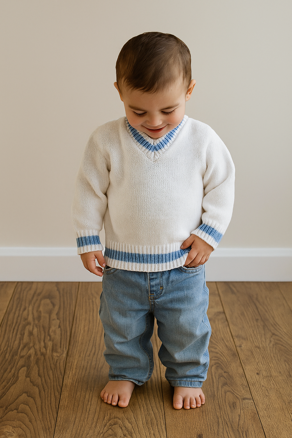 Trui met blauwe strepen – maat 92 | 18 - 24 maanden